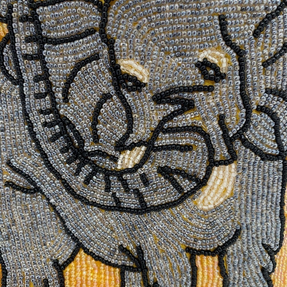 Vintage Crossbody beaded Elephant bag. Gold - Picture 5 of 6